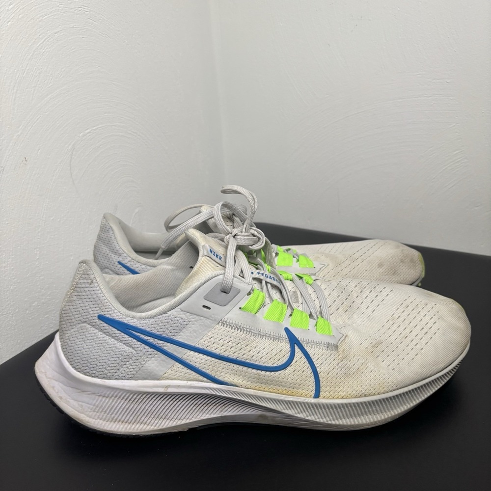 Nike Air Zoom Pegasus 38 Shoes Mens Size 13 White Blue Green Running CW7356-103 - Picture 2 of 8